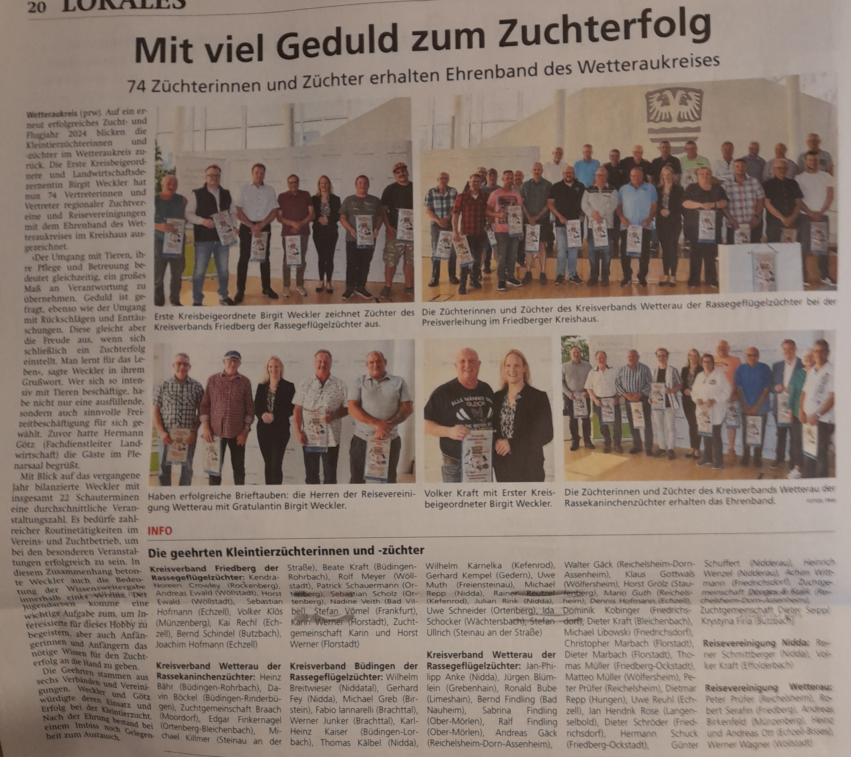 Zeitungsbericht Ehrung Wetteraukreis